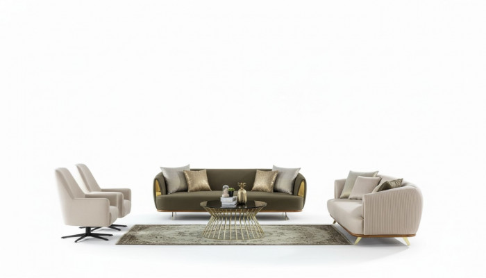 Luxe bankstel Modern set 3+2+1+1 zitsbank bankstel Design bankstellen