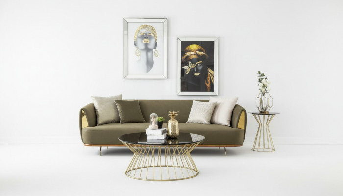 Luxe bankstel 3-zits stof Woonkamer Modern design banken Bekleding Bankstellen