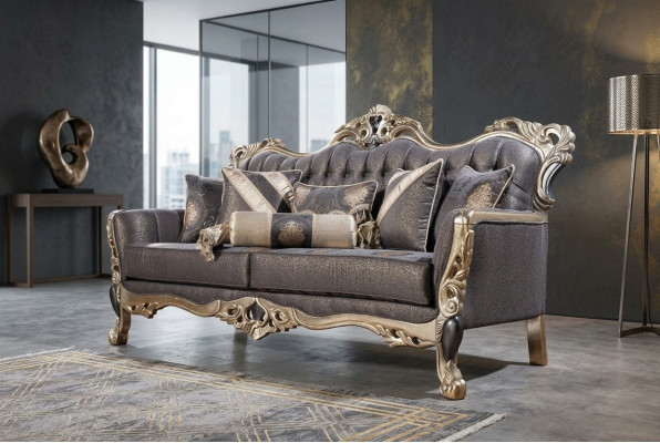 Luxe bankstel 3-zits stof woonkamer klassiek design banken gestoffeerde banken nieuw