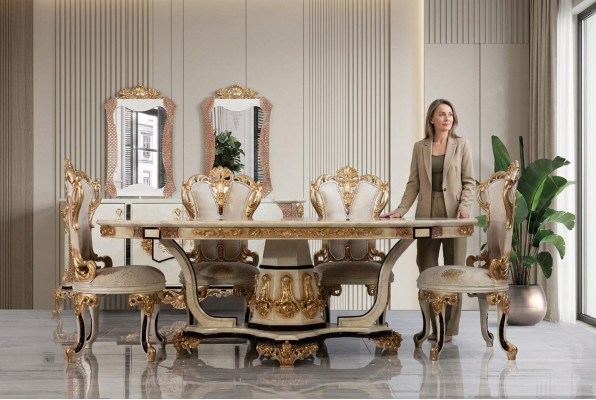 Luxe stoelset 6x stoelen eetkamerset eetkamerstoelen klassieke fauteuils