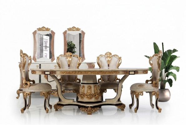 Luxe stoelset 6x stoelen eetkamerset eetkamerstoelen klassieke fauteuils
