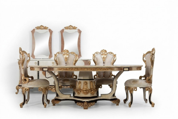 Klassieke luxe houten tafel in barok en rococo antieke stijl voor eet- en woonkamers nieuw