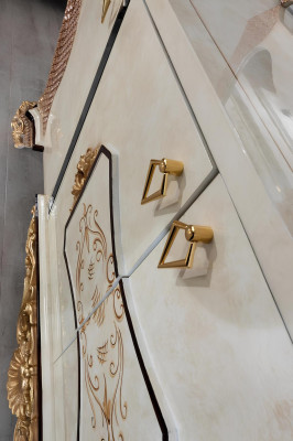 Dressoir met spiegel set Eetkamer Barok commodes Houten ladekast Houten kast Nieuw
