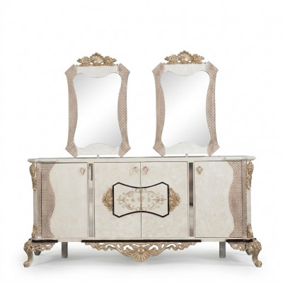 Dressoir met spiegel set Eetkamer Barok commodes Houten ladekast Houten kast Nieuw