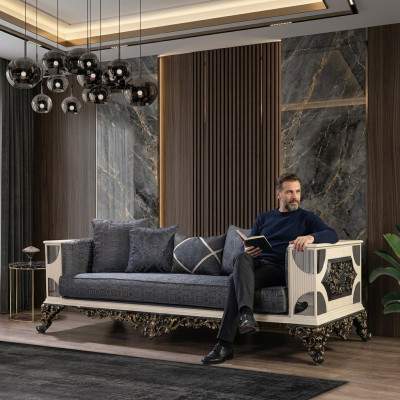 Luxe bank 3-zits stof woonkamer klassiek design banken gestoffeerde banken nieuw
