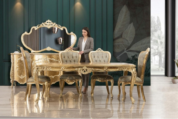 Barok antiek stijl eettafel tafel Echt hout Klassieke design tafels Rococo