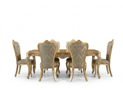 Eetkamer Eettafel 6x Stoelen Tafel Luxe Tafels Klassieke Eetgroep Set 7-delig.