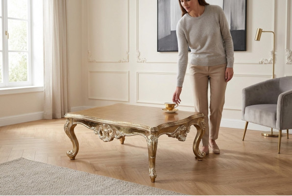 Salontafel Tafel Bank Tafels Klassieke bijzettafel Bijzettafel in goudkleur