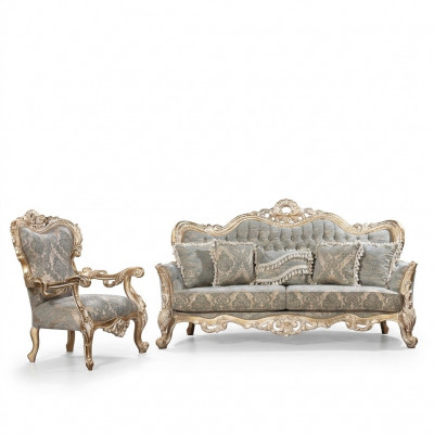 Sofaset Klassieke Luxe Bankstellen Fauteuils Woonkamerset 3+1 Zitplaatsen Chesterfield