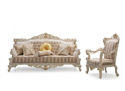 Sofagroep Klassieke luxe banken fauteuils Woonkamerset 3+1 zits Chesterfield
