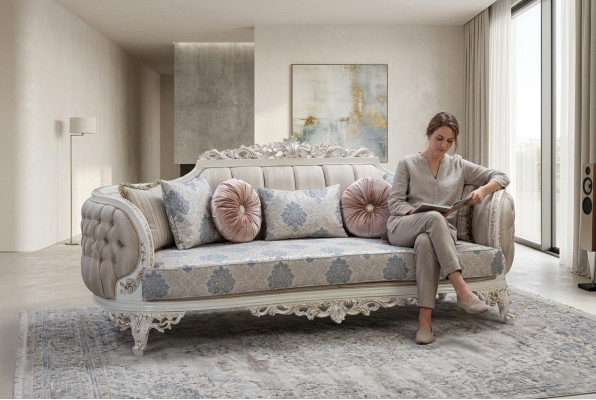 Chesterfield 3-zits designbank luxe gestoffeerde bankstellen van textiel nieuw