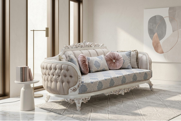 Chesterfield 3-zits designbank luxe gestoffeerde bankstellen van textiel nieuw