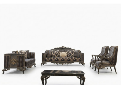 Bankstel Chesterfield Designer Groep 5-delig Set Bankstel 3+3+1+1 Zitje Salontafel