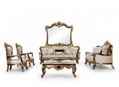 Bank Chesterfield Barok Bank 5-delige set Bankstel 3+3+1+1 Zit salontafel