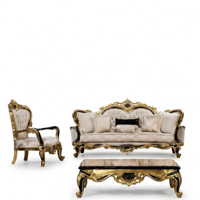 Sofa set Klassieke luxe bankstellen Fauteuils Woonkamerset 3+1 zitplaats Chesterfield.