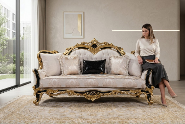 Chesterfield 3-zits designerbank Luxe gestoffeerde banken met stoffen bekleding Nieuw