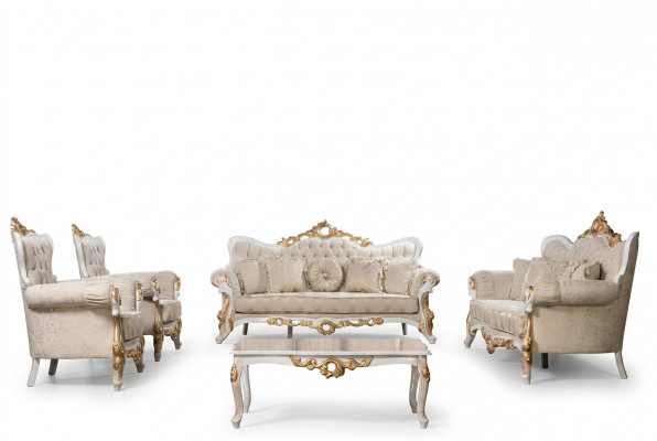 Sofagroep 3311 Zit Set Design Bank Bekleding Banken Klassieker Salontafel