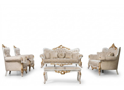 Sofagroep 3311 Zit Set Design Bank Bekleding Banken Klassieker Salontafel
