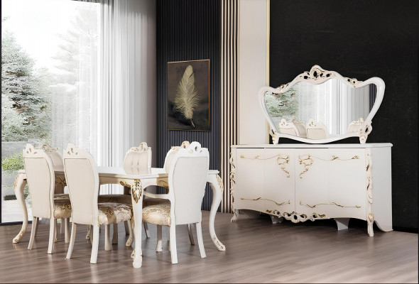 Klassieke eettafel Beige Design Tafel Houten Tafels Meubels Woonkamer