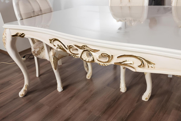 Klassieke eettafel Beige Design Tafel Houten Tafels Meubels Woonkamer