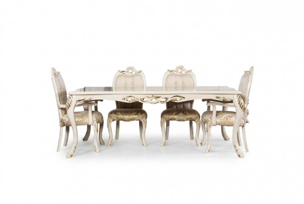 Klassieke eettafel Beige Design Tafel Houten Tafels Meubels Woonkamer