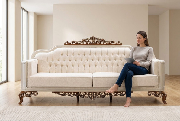 Bank 3-zits Chesterfield driezitter bankstellen luxe woonkamer barokstijl bank nieuw