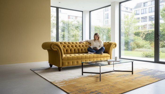 Chesterfield 3-zits ontwerpersofa bank bekleding bankstellen stof