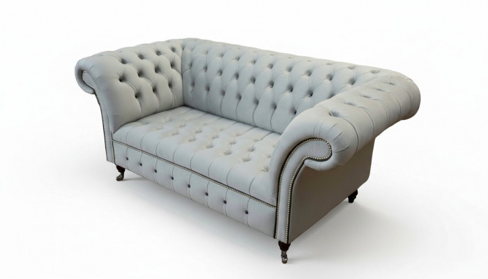 Chesterfield Bank 2-Zits Bank Gestoffeerde Banken Design Luxe Banken Grijs