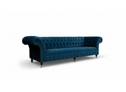 Ontwerp Luxe Chesterfield Bankstel 4-Zits Bank Bekleding Bankstellen Meubels Blauw