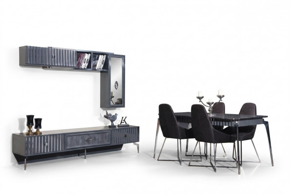 Eettafel 6x Stoel Groep Tafel Meubels 8-delig Set Eetkamerset