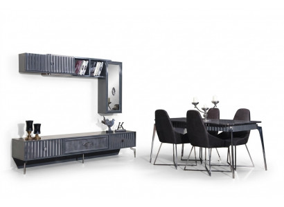 Eettafel 6x Stoel Groep Tafel Meubels 8-delig Set Eetkamerset