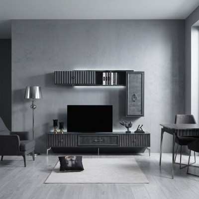Luxe woonwand woonkamer dressoir RTV rek muurkast.