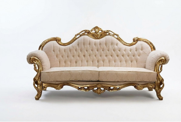 Bank 3-zits stof driepersoons bankstellen luxe woonkamer Chesterfield barok.