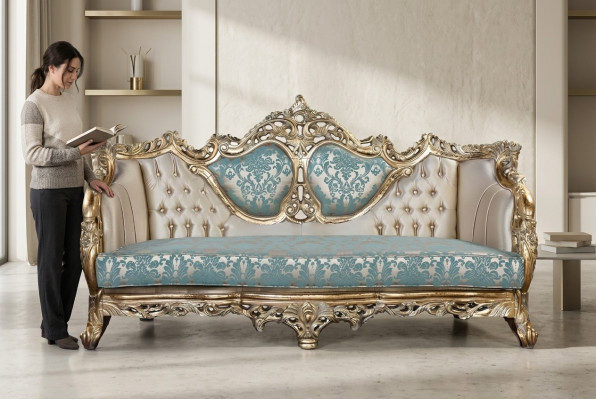 Bankstel 3-zits Designer Bank Luxe Gestoffeerde Banken Bankstellen Stof Textiel Nieuw