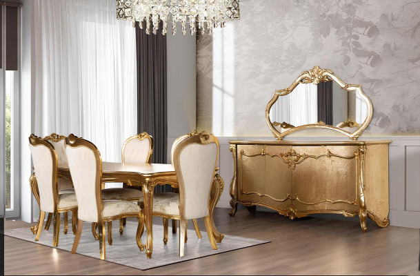 Tafel 6x Stoelen Eetkamerset Compleet Set 7-delig Nieuwe Eethoek