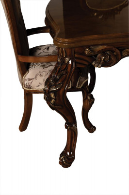 Klassieke eetkamertafel met 4 stoelen in barokke rococostijl meubels