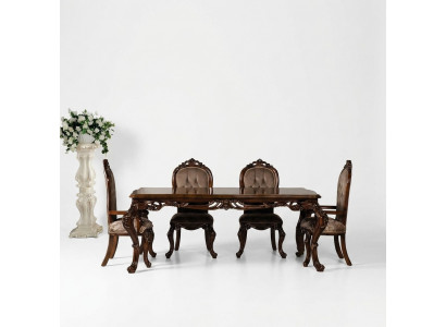 Klassieke eetkamertafel met 4 stoelen in barokke rococostijl meubels