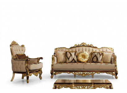 Luxe bankstel Beige bankstel fauteuil 3+1 zits stof design bankstellen
