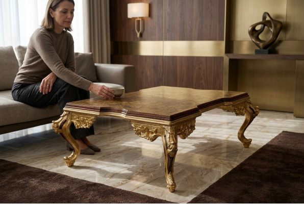 Barok salontafel hout tafels meubels inrichting woonkamer klassiek