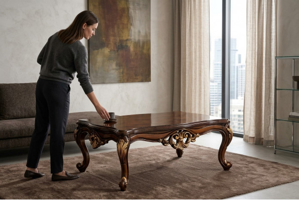Houten tafel Bijzettafel Meubels Luxe Salontafel Bruine salontafels Woonkamer