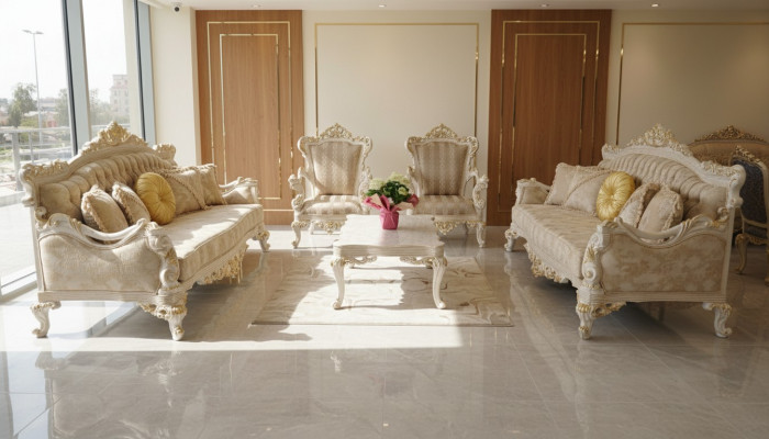 Beige bankstel bankstel set 5-delig salontafel bankstel bankmeubilair