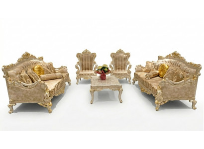 Beige bankstel bankstel set 5-delig salontafel bankstel bankmeubilair
