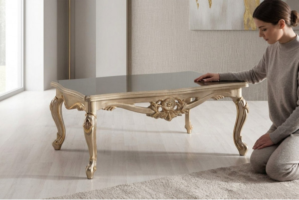 Salontafel Tafel Meubels Inrichting 120x80 Tafels Hout Barok Rococo