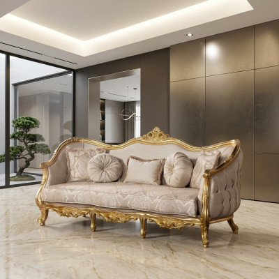 Luxe bank Klassieke driezitsbank Bank Meubels Inrichting Stoffen bank