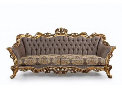 Klassieke Chesterfield bank Driezits Gouden frame Bankstellen