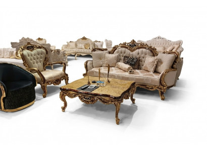 Klassieke woonkamer bankstel bekleding 3-delig 3+1 + salontafel voor uw huis.