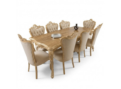 Eetkamer set tafel met 8x leunstoelen zitgarnituur kussens banken set