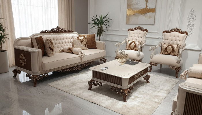 Klassieke bankstel 4-delig. Set 311 zit + salontafel bank Barok Rococo