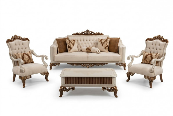 Klassieke bankstel 4-delig. Set 311 zit + salontafel bank Barok Rococo