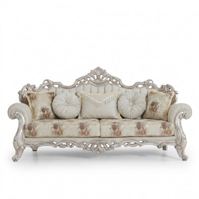 Luxe driezitsbank gestoffeerde meubels fluweel barok rococo 3-zits bank.